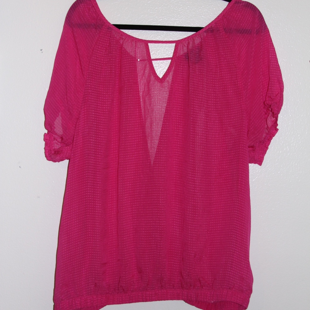 Torrid Pink Open Back Blouse